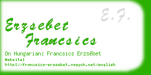 erzsebet francsics business card